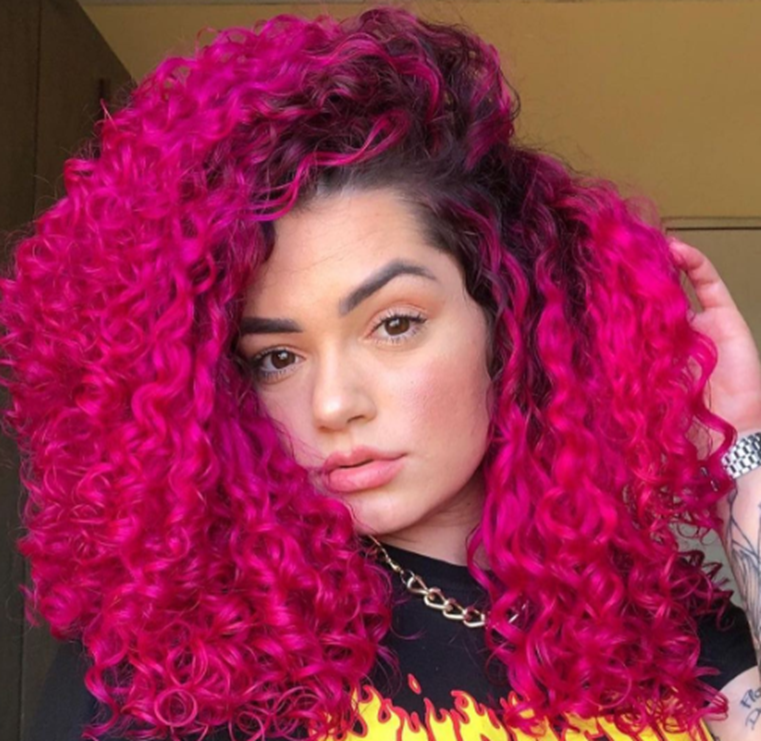 Pinky Curly Hair Color