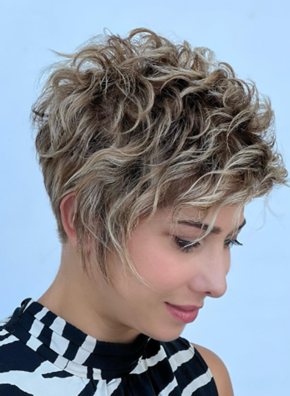 Pixie Curls Brown Short Hairstyle For Women
