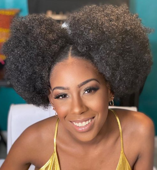 Pretty Double Afro Puff Hairstyle