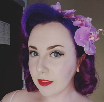 Purple 50s Hairstyle For Women