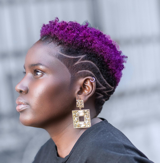 Purple Fade Haircut For Black Women