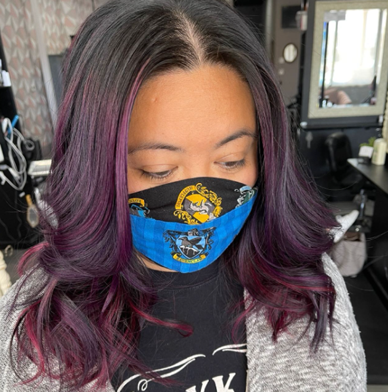 Purple Highlights For Black Hair