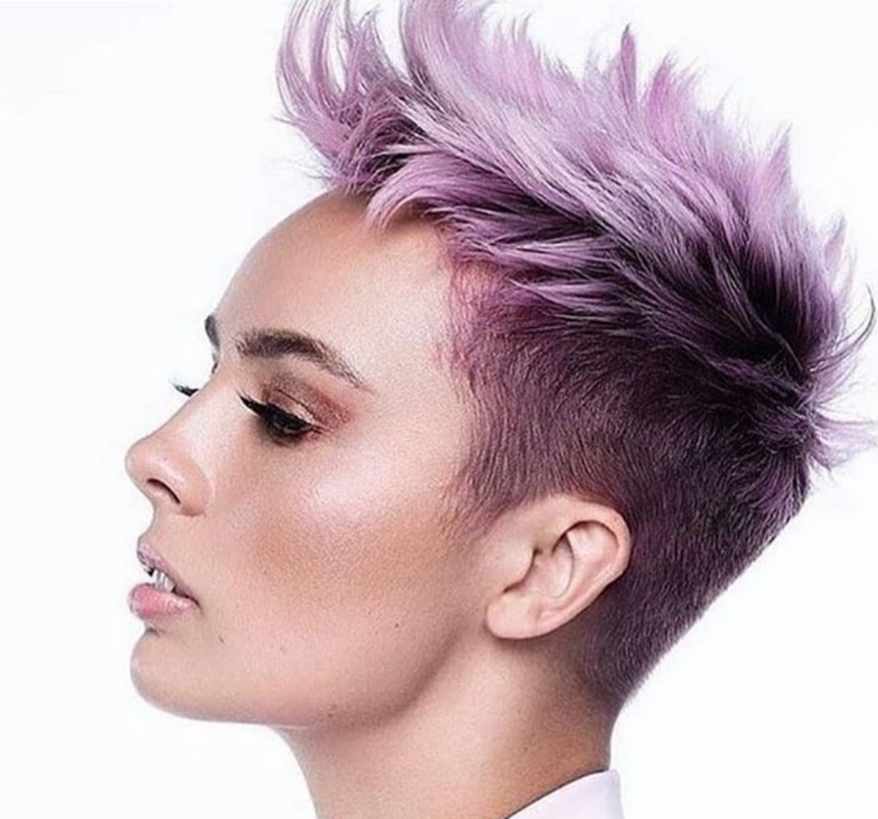 Purple Passion Edgy Short Hairstyle For Women
