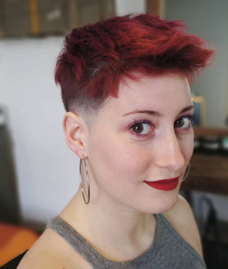 Red Highlight Tomboy Hairstyle