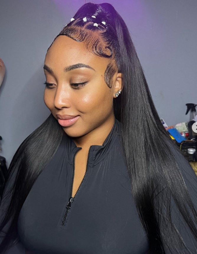 Sew-in Rubber Band Hairstyle
