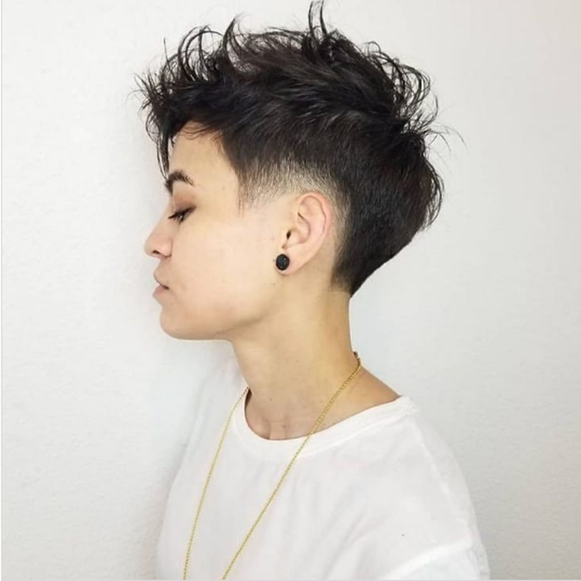 Shaved Sides Tomboy  Hairstyle