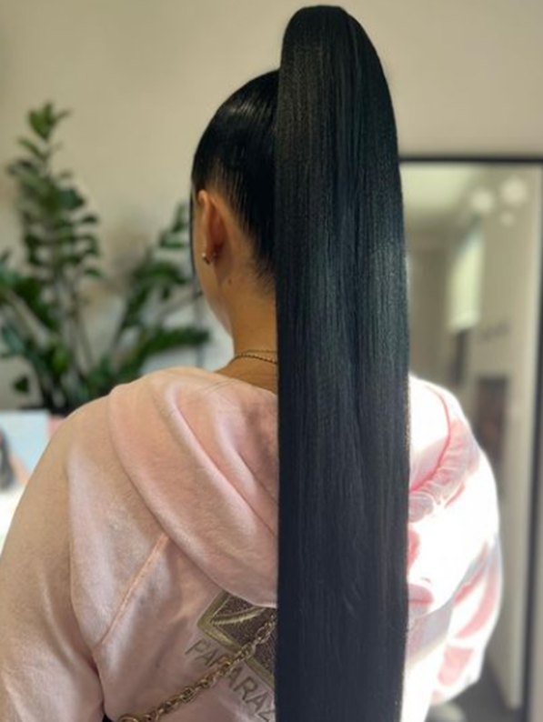 Shiny Sleek Ponytail Hairstyle Black Hair