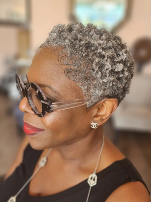 Short Gray African American Hairstyle Women Over 50