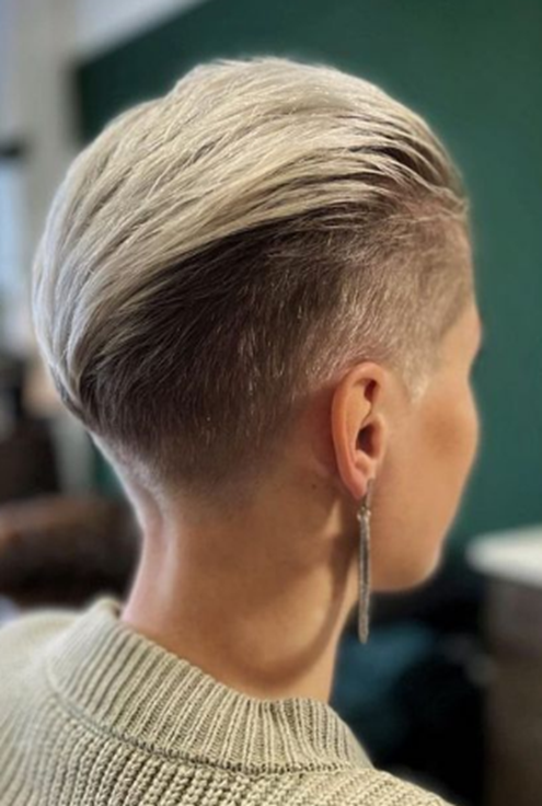 Short Updo Shaved Hairstyle