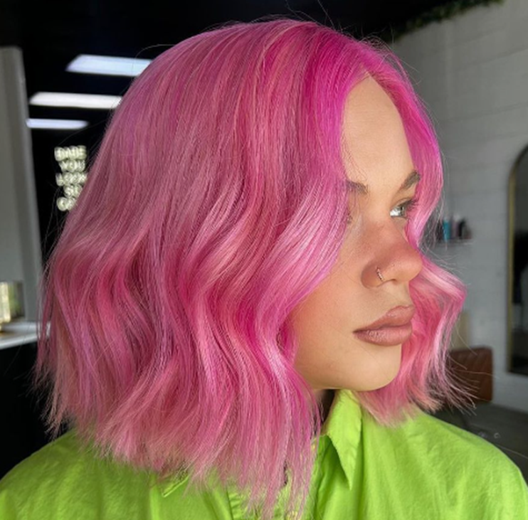 Shoulder Length Pink Hair 