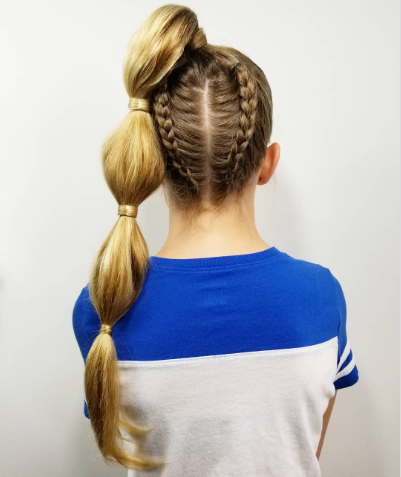 Side Bubble Ponytail Deep Side Part Hairstyle