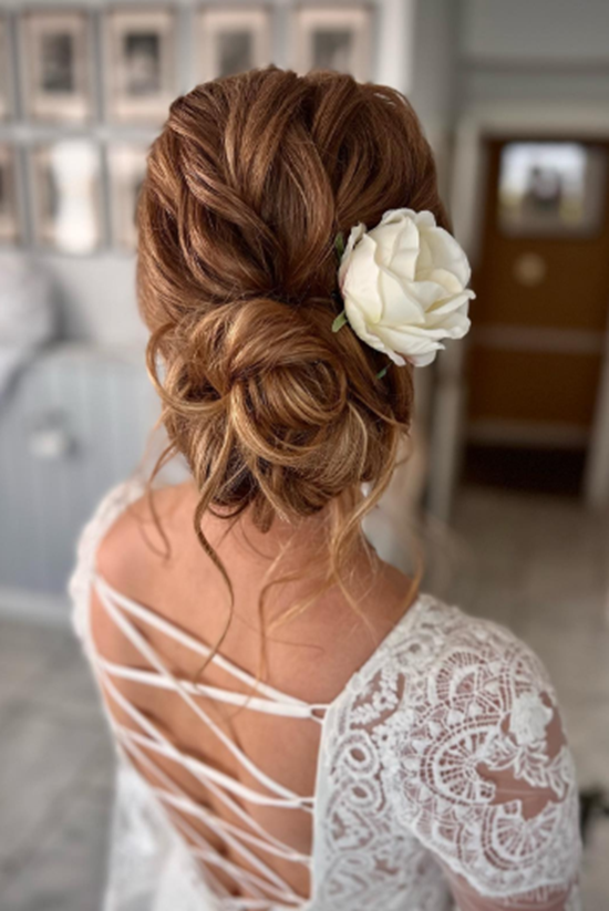 Side Flower Bridesmaid Hairstyle
