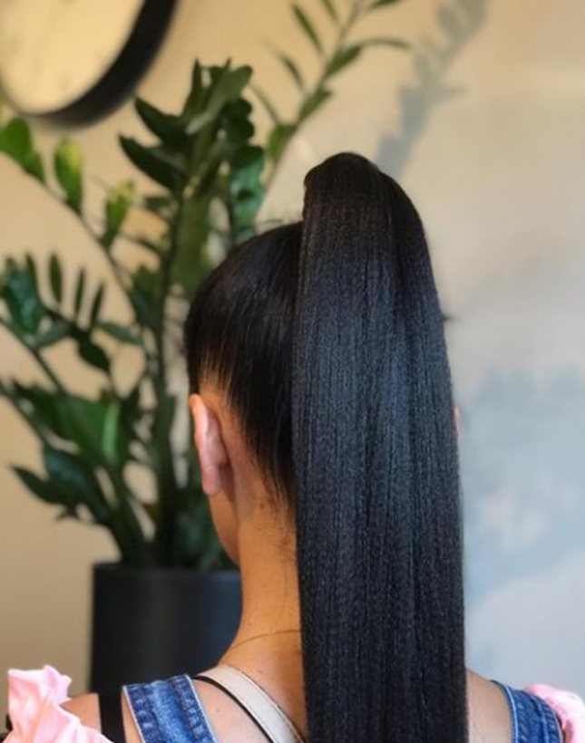 Simple Sleek Ponytail Hairstyle Black Hair