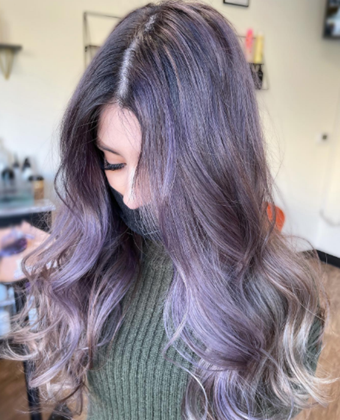 Smokey Lavender Silver Hair Color
