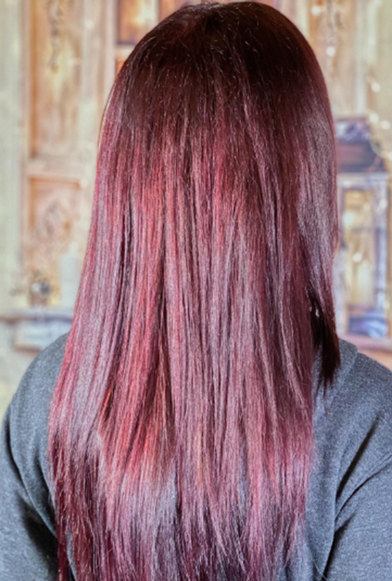 Straightened Thin  Red Hair 