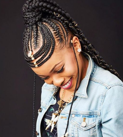 Stylish, trendy outing Black Braided Hairstyle