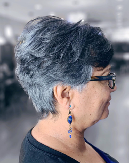Tomboyish Gray Hairstyle