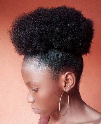 Top Up Afro Puff Hairstyle