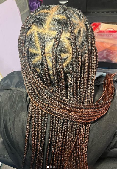 Triangle Knotless Hairdo African Braids Hairstyle