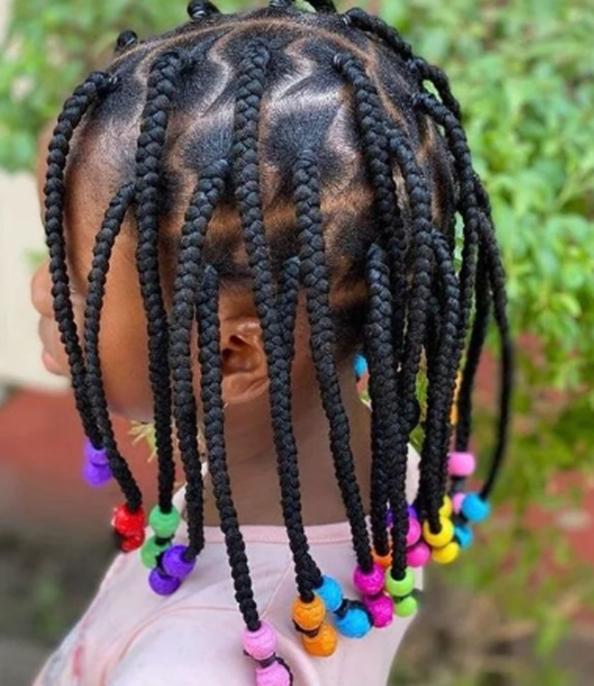 Tribal Braided Hairstyle With Beads