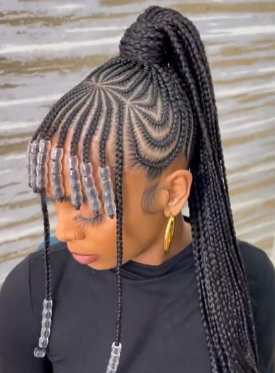 Tribal braids with beads  Hairstyle