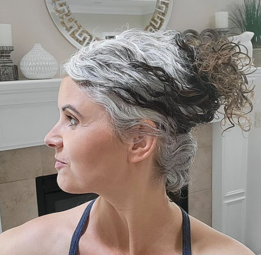 Twist And Clip Updo Hairstyle For Women Over 50