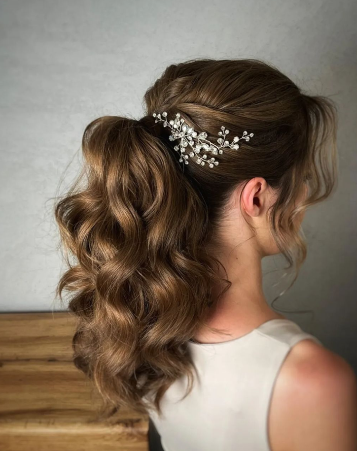 Twisted Ponytail Bridesmaids Hairstyle