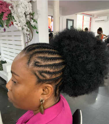 Updo Afro Puff Hairstyle