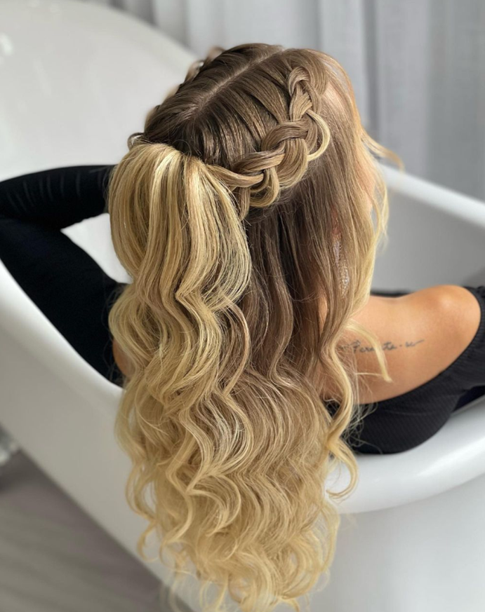 Wavy With Loose Bridesmaids Hairstyle For Medium Length Hair