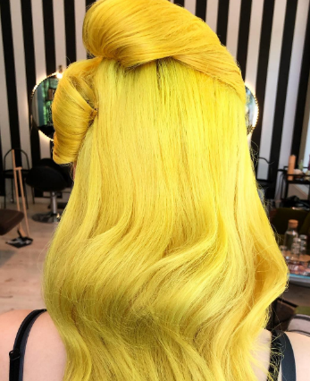 Yellow 50s Hairstyle For Women