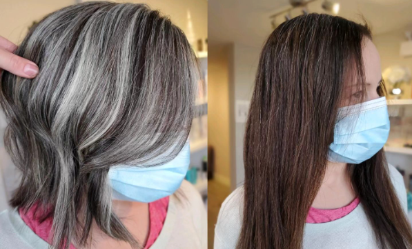 Short Gray Hair Before And After