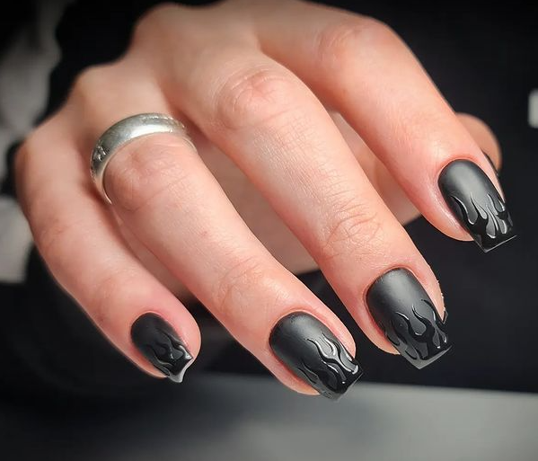 black nail design