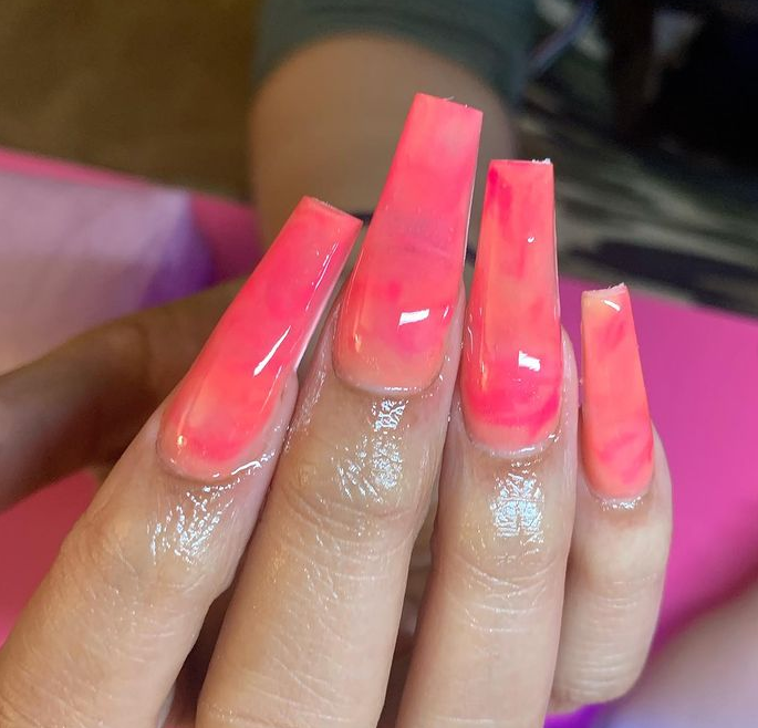 pinkish nail art