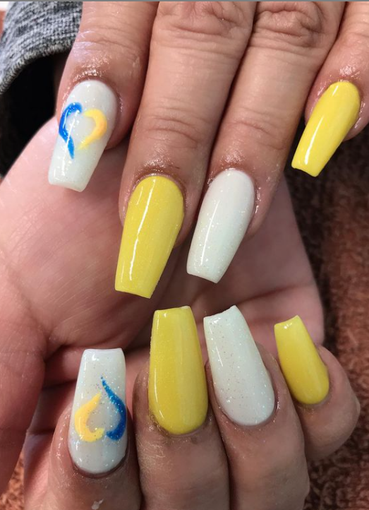 glossy yellow nail art
