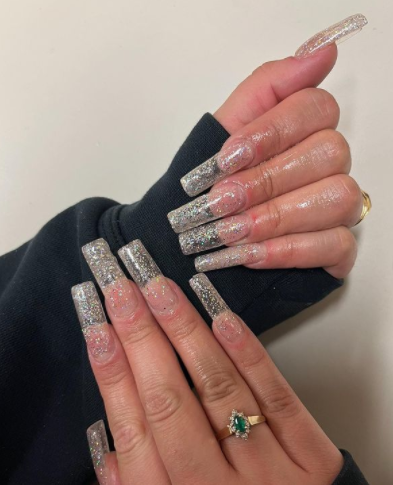 shiny nail art