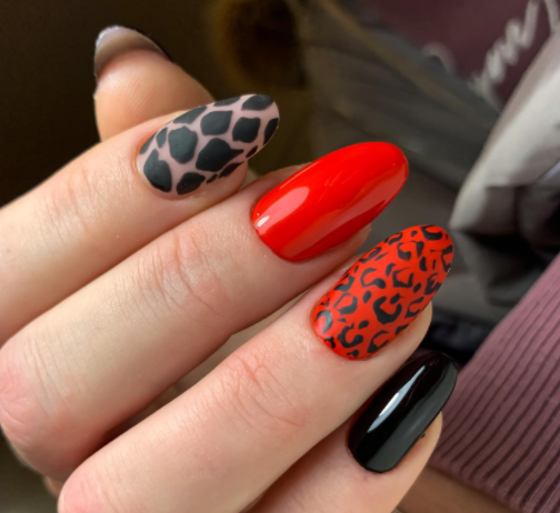 cheetah nail design