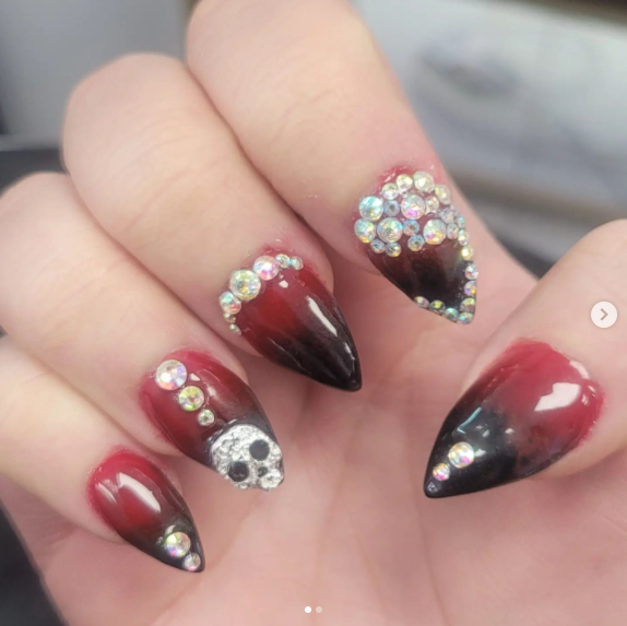 Red And Black Nails Design