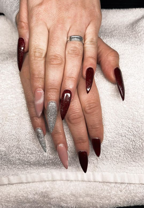 glittery shine nails design