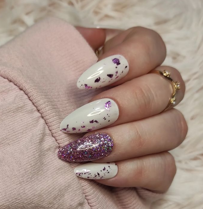 white nails design