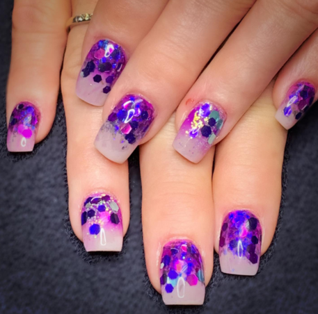 glitter balls nail design