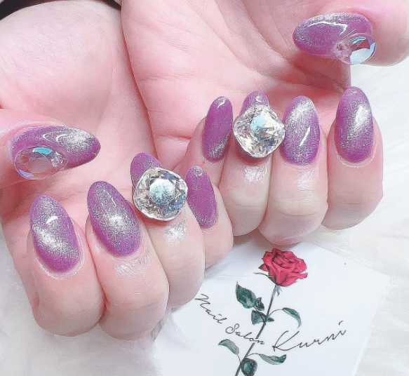shining crystal nail art
