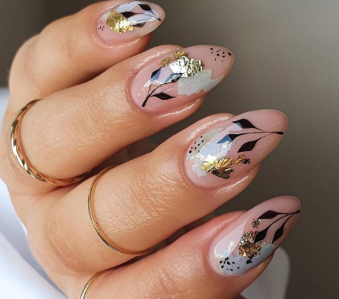 glittering nail design