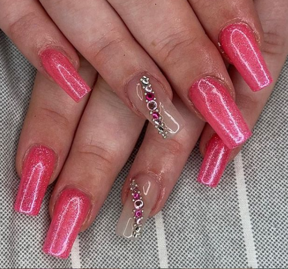 glittering nails design