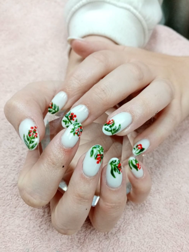 floral modern nail art