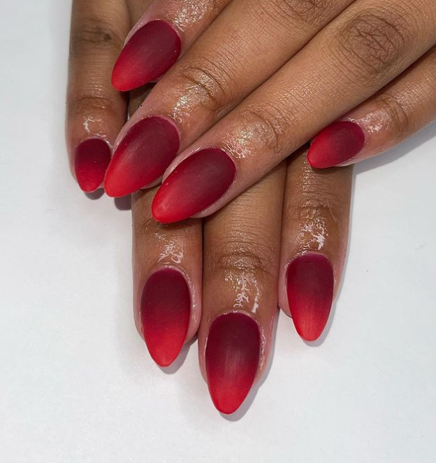 red matte nail art