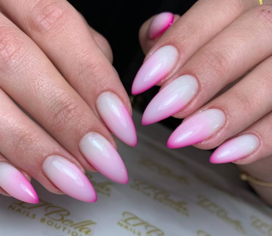 pink petals nail design