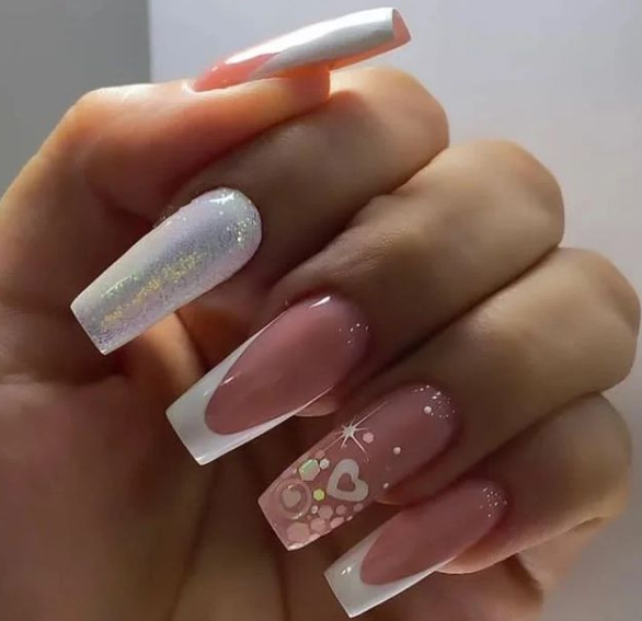 glittery nail art