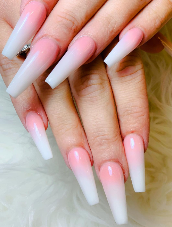 pink love nail art
