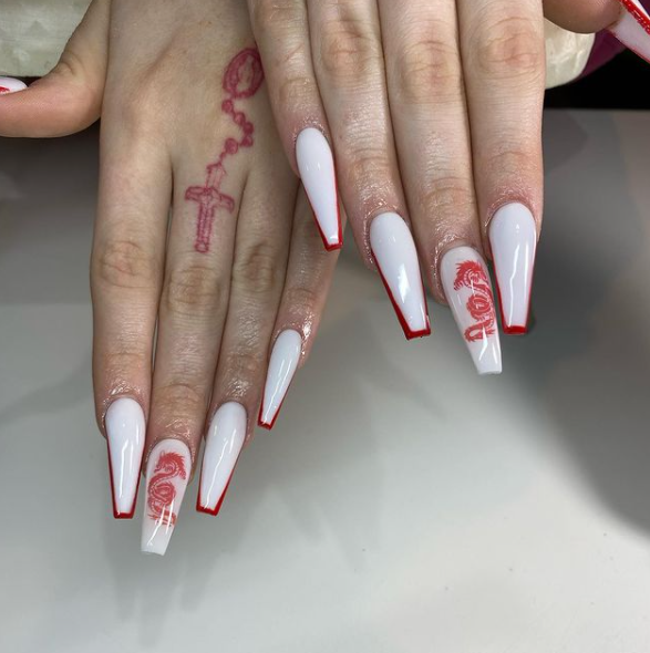 red dragon nail design