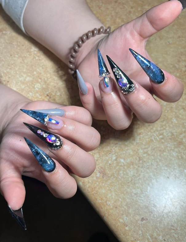 crystal nail design
